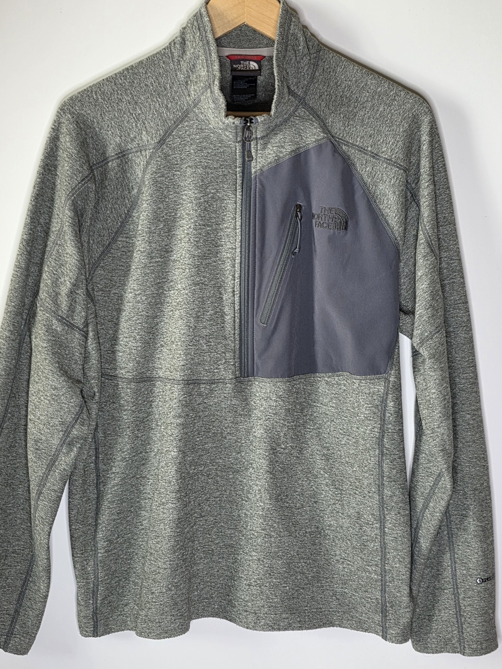 The North Face Men's Gray Quarter-Zip Pullover Jacket Size Large Lightweight